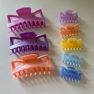 Fun Banana Hair Clips Purple Orange Pink